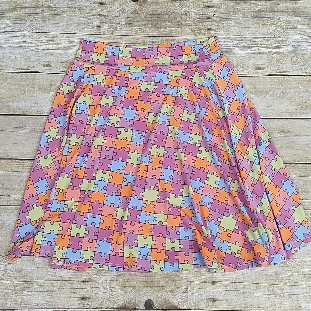 LuLaRoe Azure Puzzle Skirt